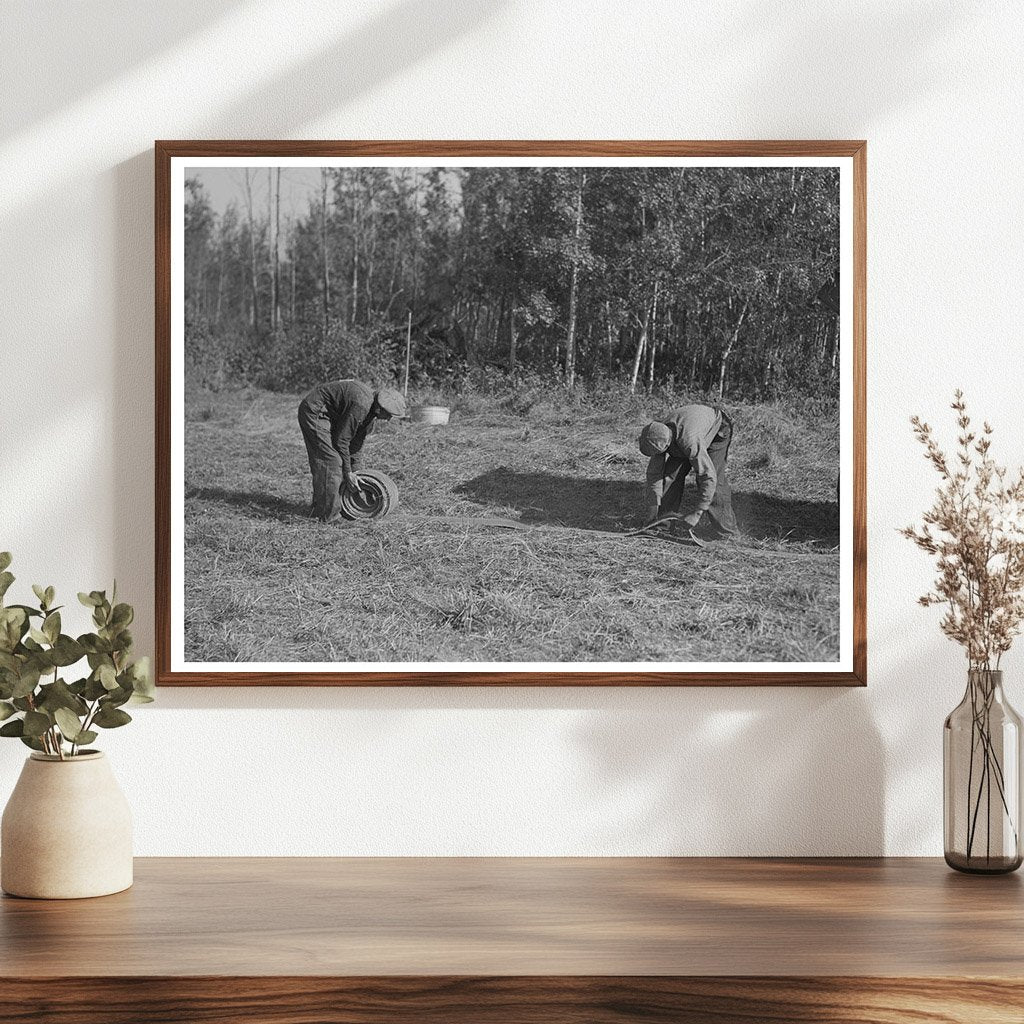 Agricultural Workers Threshing Equipment Minnesota 1937 - Available at KNOWOL