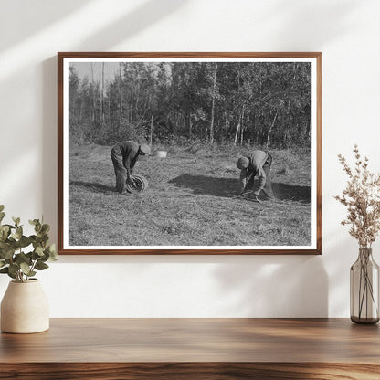 Agricultural Workers Threshing Equipment Minnesota 1937 - Available at KNOWOL