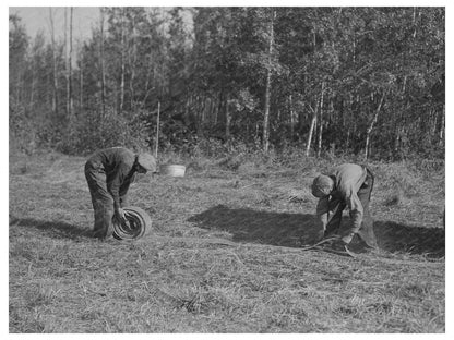 Agricultural Workers Threshing Equipment Minnesota 1937 - Available at KNOWOL