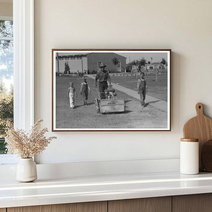 Agua Fria Migratory Labor Camp Worker Mowing Grass 1940 - Available at KNOWOL