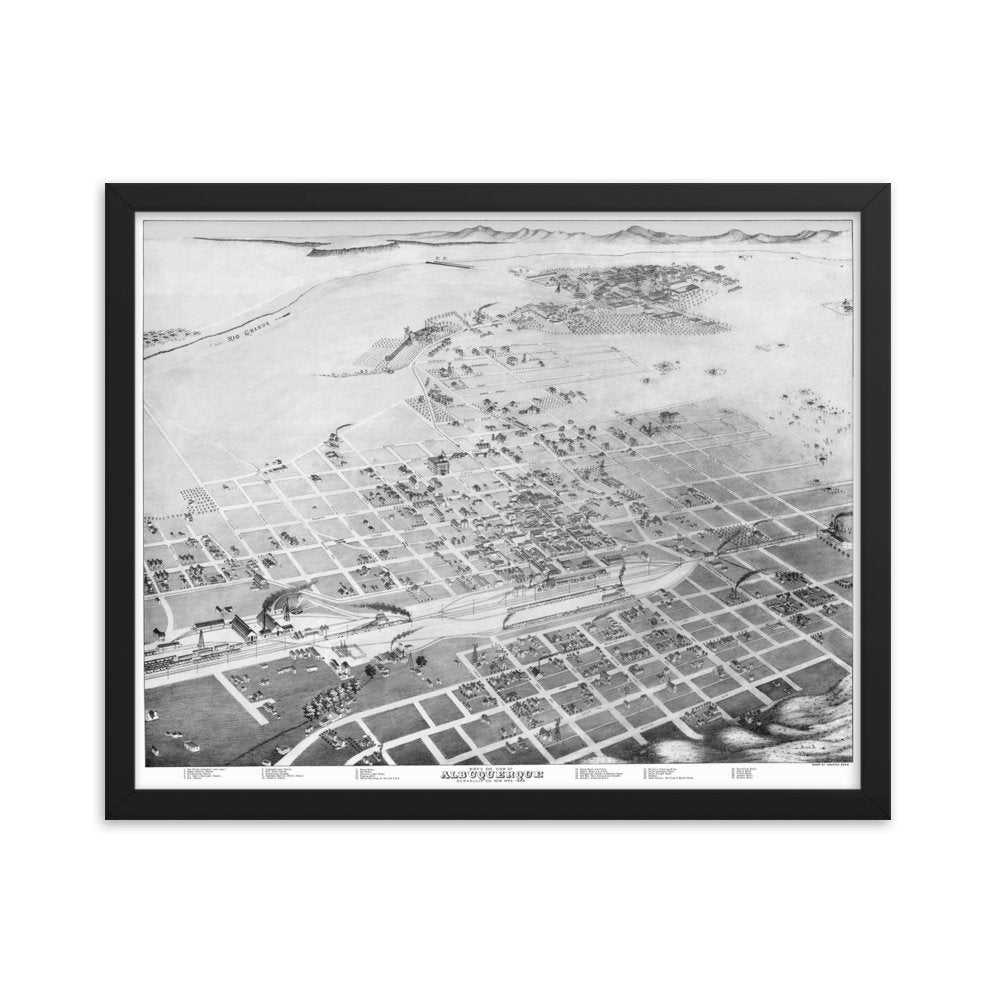 Albuquerque, NM 1886 Framed - Available at KNOWOL