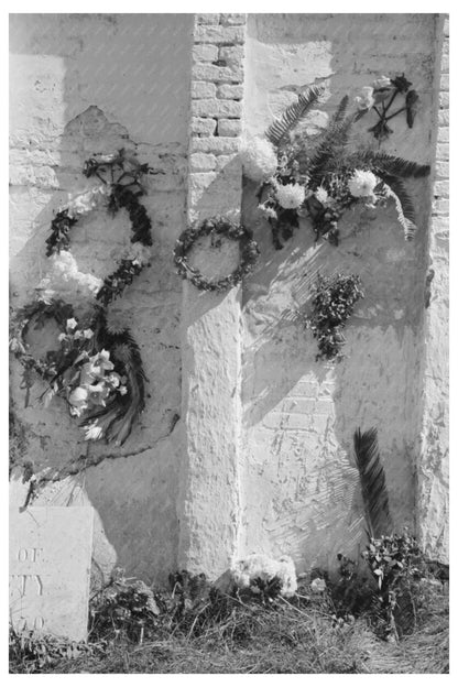 All Saints Day Decorations on Family Burial Vault 1938 - Available at KNOWOL