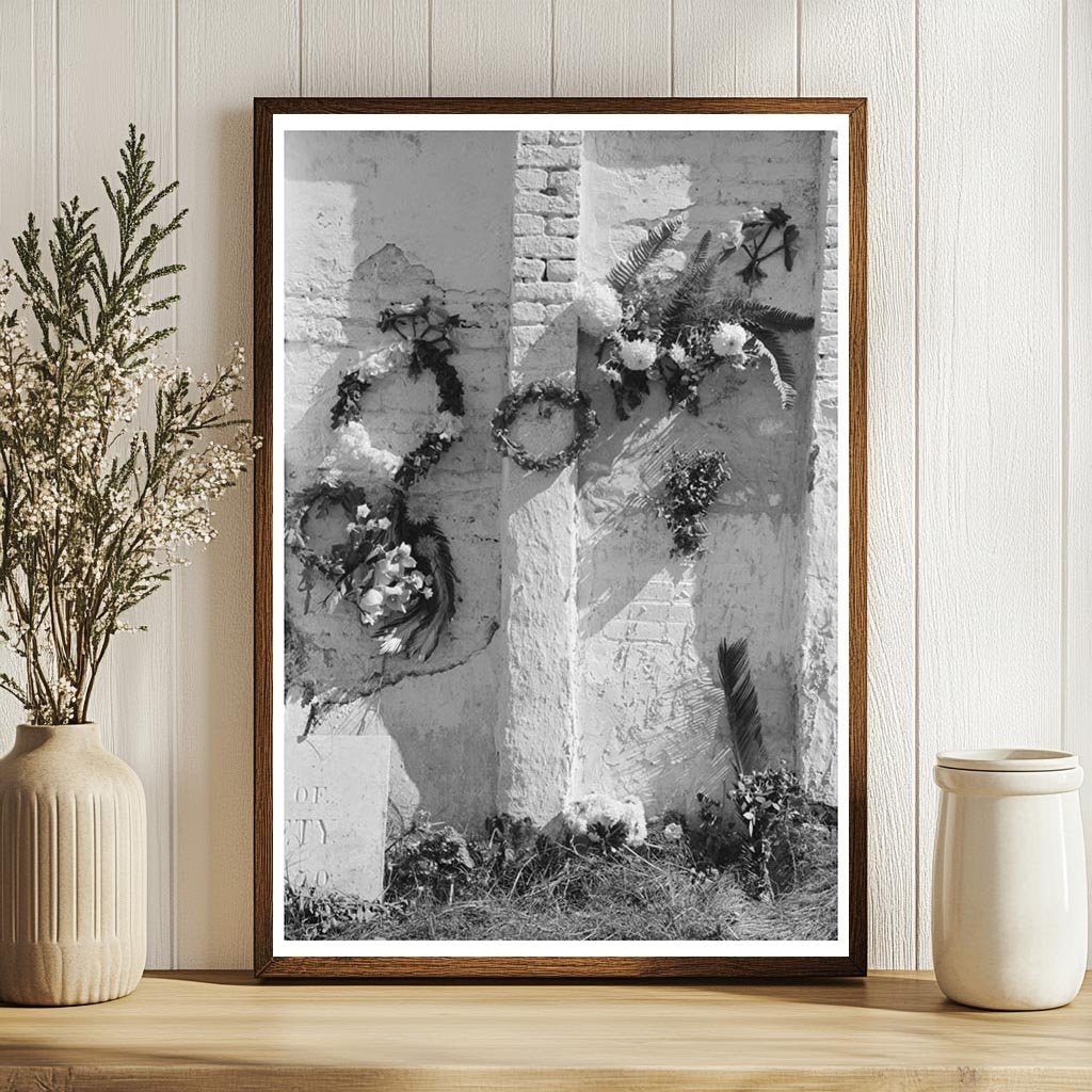 All Saints Day Decorations on Family Burial Vault 1938 - Available at KNOWOL