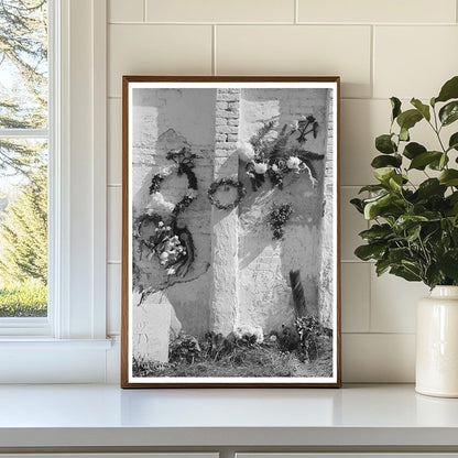 All Saints Day Decorations on Family Burial Vault 1938 - Available at KNOWOL