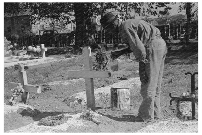 All Saints Day Grave Marker Painting New Roads Louisiana 1938 - Available at KNOWOL