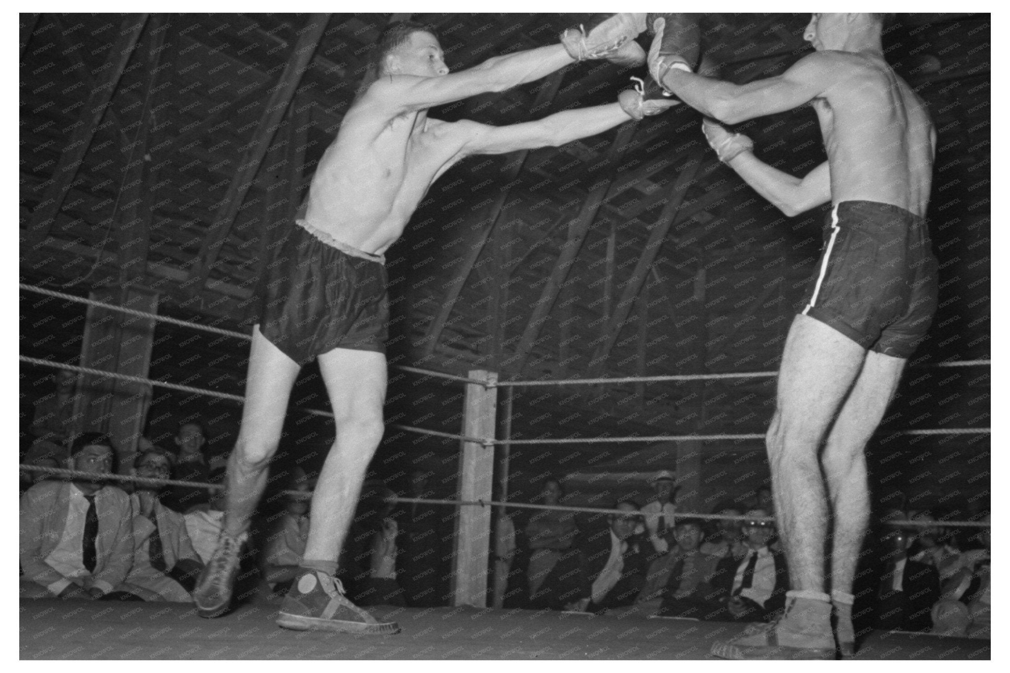 Amateur Boxing Match in Rayne Louisiana September 1938 - Available at KNOWOL