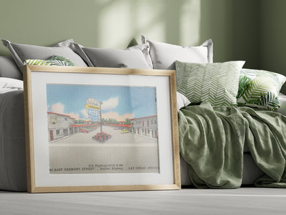 Ambassador Motel Vintage Postcard Las Vegas 1930 - 1945 - Available at KNOWOL