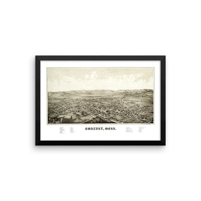 Amherst, Massachusetts 1886 Framed Historic Map - Available at KNOWOL