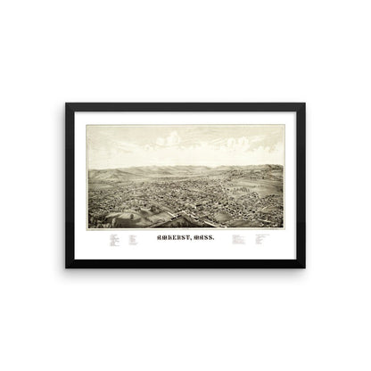 Amherst, Massachusetts 1886 Framed Historic Map - Available at KNOWOL