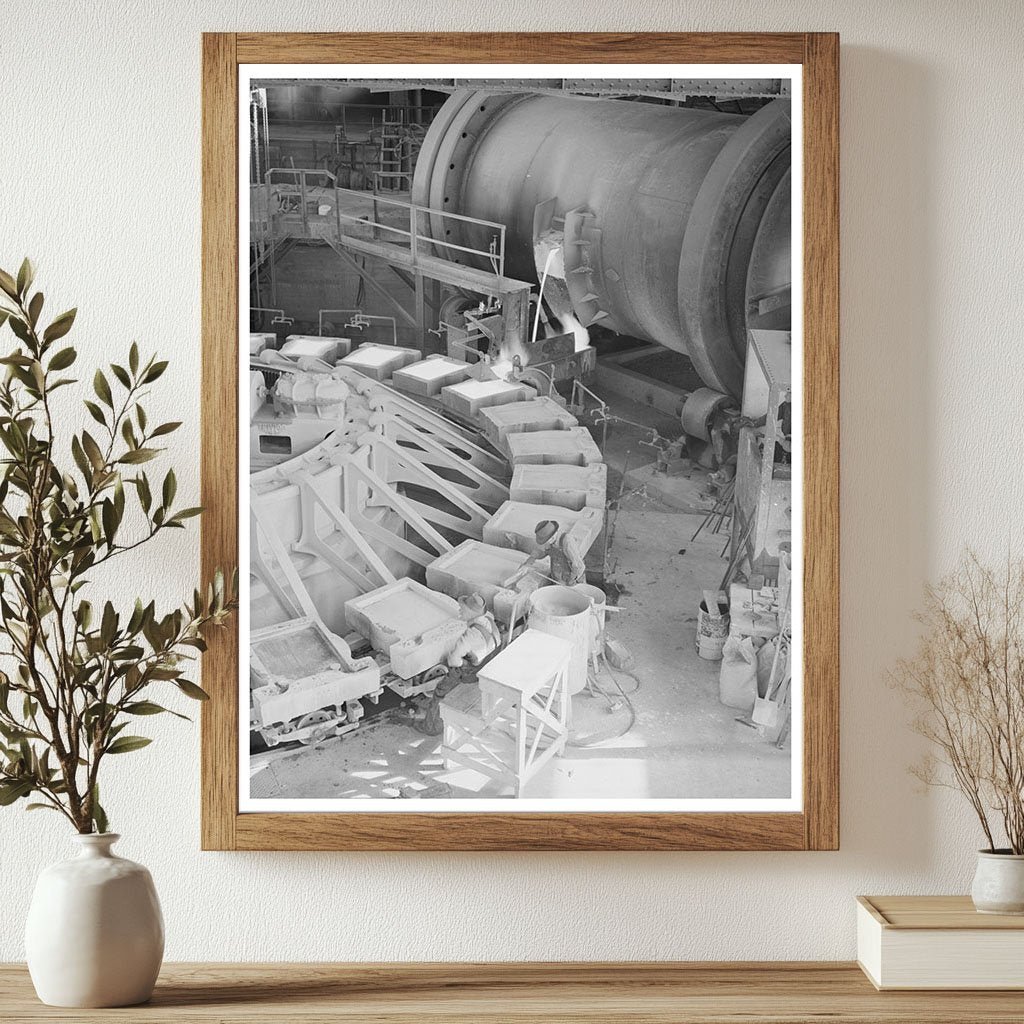 Anaconda Smelter Workers Pouring Copper Anodes 1942 - Available at KNOWOL