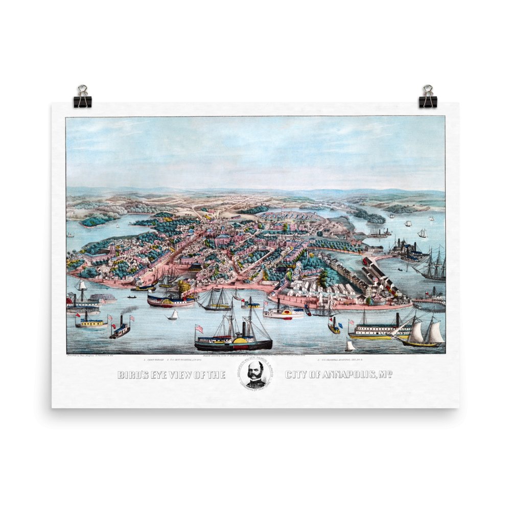 Annapolis, MD 1864 Historic Map - Available at KNOWOL