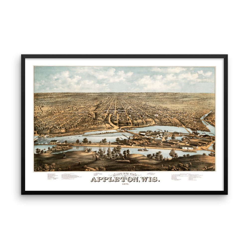 Appleton, WI 1874 Framed Historic Map - Available at KNOWOL