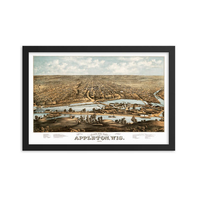 Appleton, WI 1874 Framed Historic Map - Available at KNOWOL