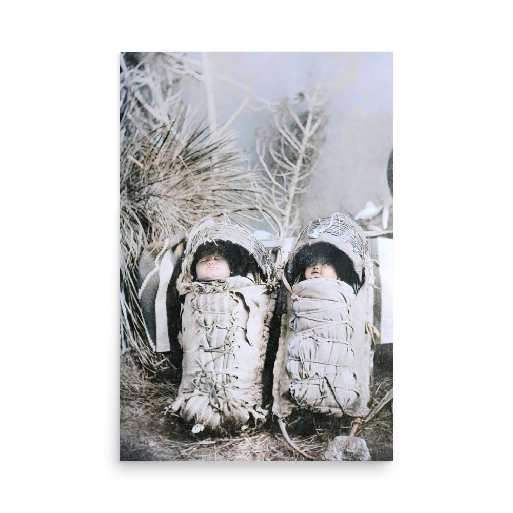 Arizona - Two Apache infants nestled in traditional cradleboards. - Available at KNOWOL