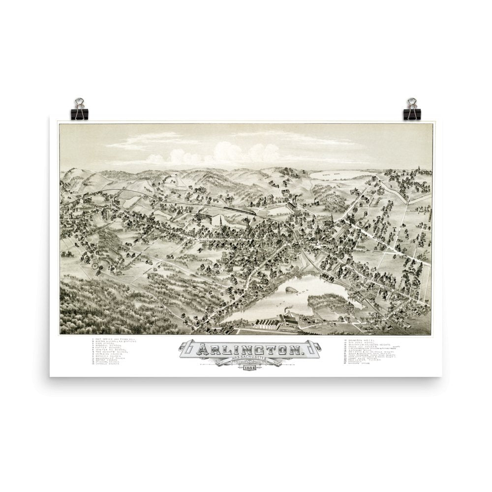 Arlington, MA 1884 Map - Available at KNOWOL