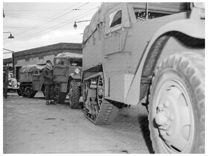 Army Halftrack Scout Cars Testing Cleveland 1941 - Available at KNOWOL