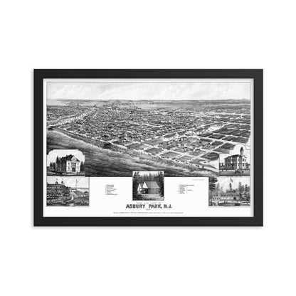 Asbury Park, NJ 1881 Framed Historic Map - Available at KNOWOL