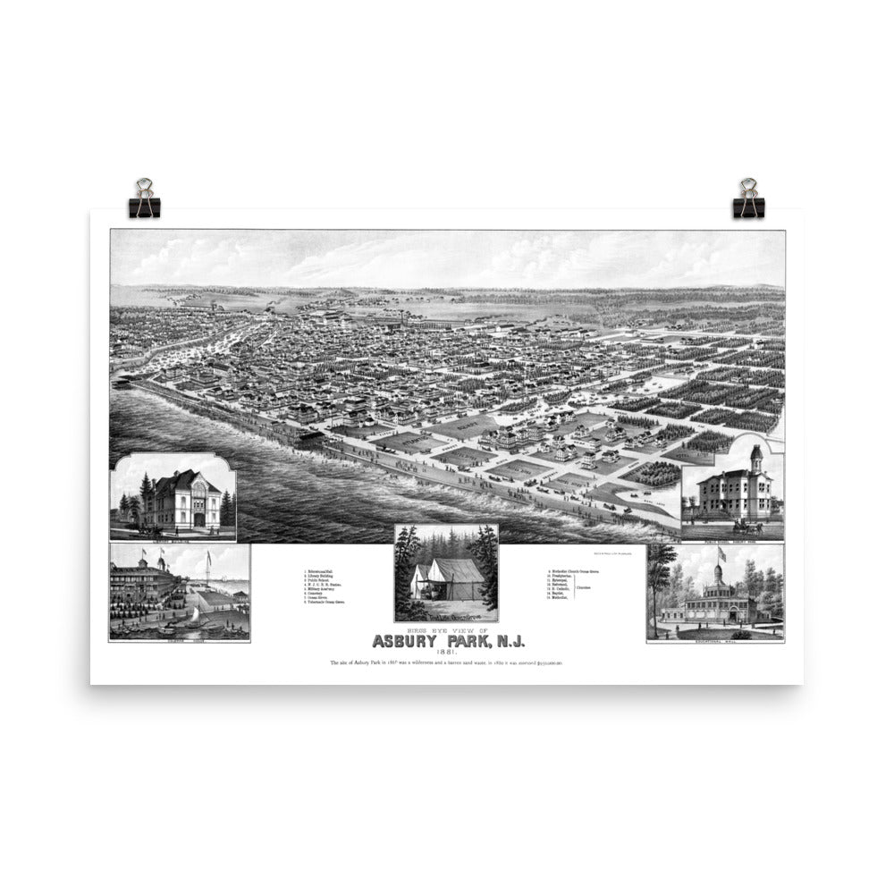 Asbury Park, NJ 1881 Map - Available at KNOWOL