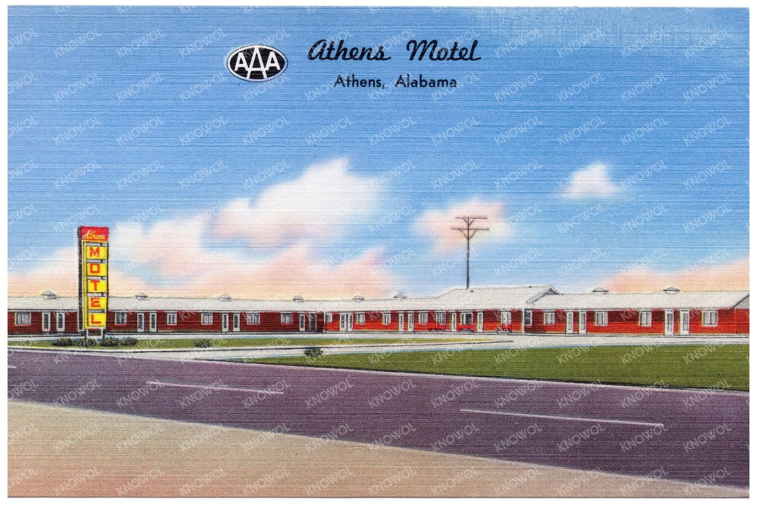 Athens Motel Postcard Mid 20th Century Travel Culture - Available at KNOWOL