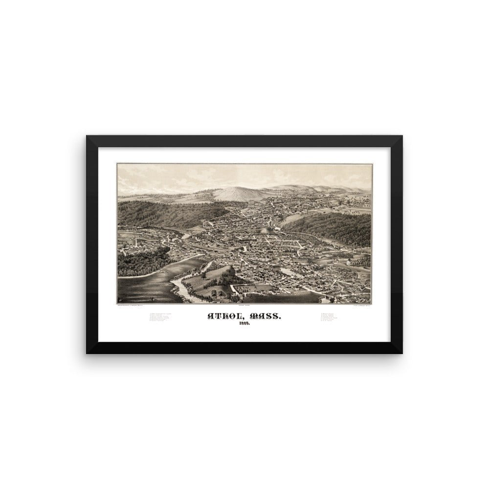 Athol, MA 1887 Framed Historic Map - Available at KNOWOL