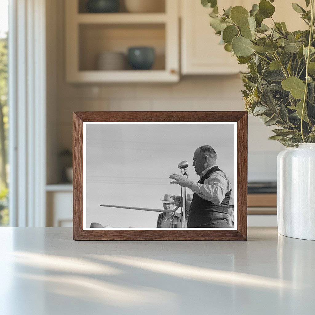Auctioneer at Horse Sale Eldorado Texas November 1939 - Available at KNOWOL