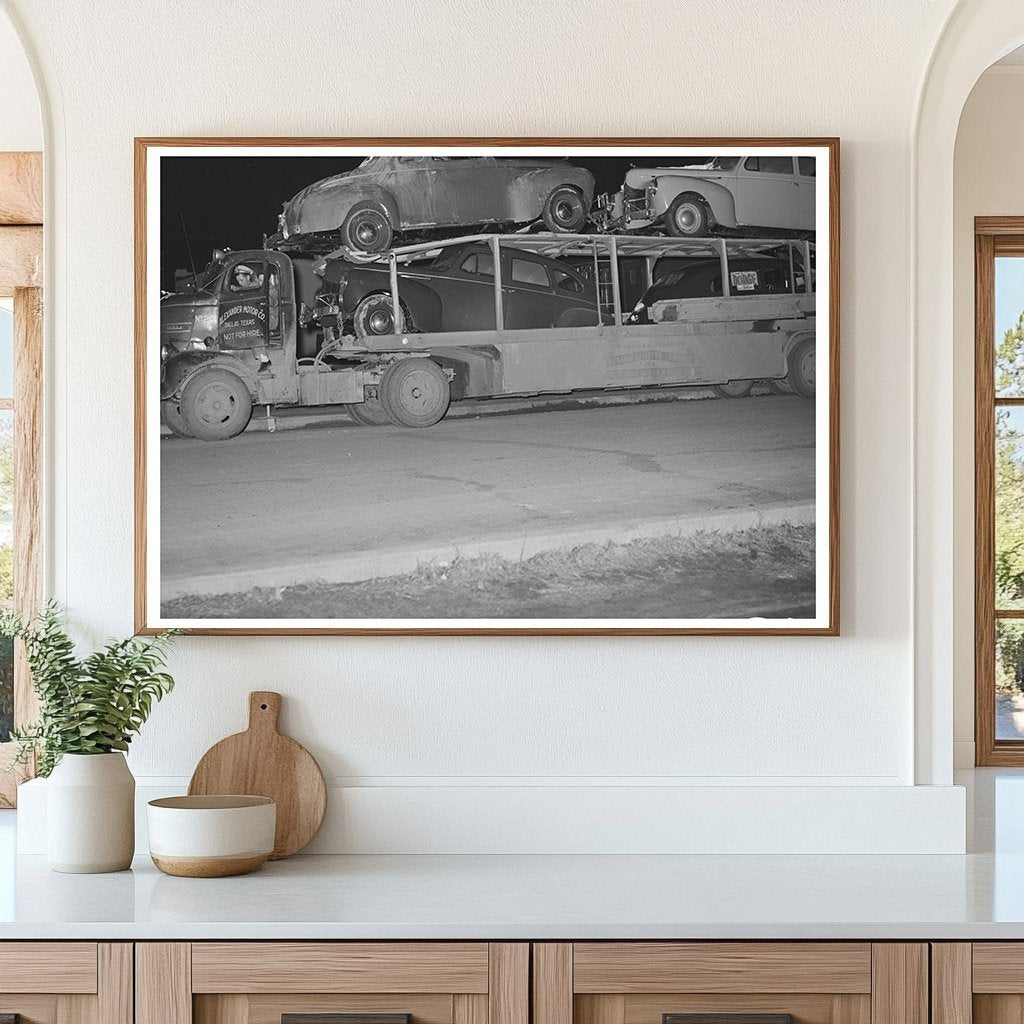 Auto Transport Vehicle in Eufaula Oklahoma February 1940 - Available at KNOWOL