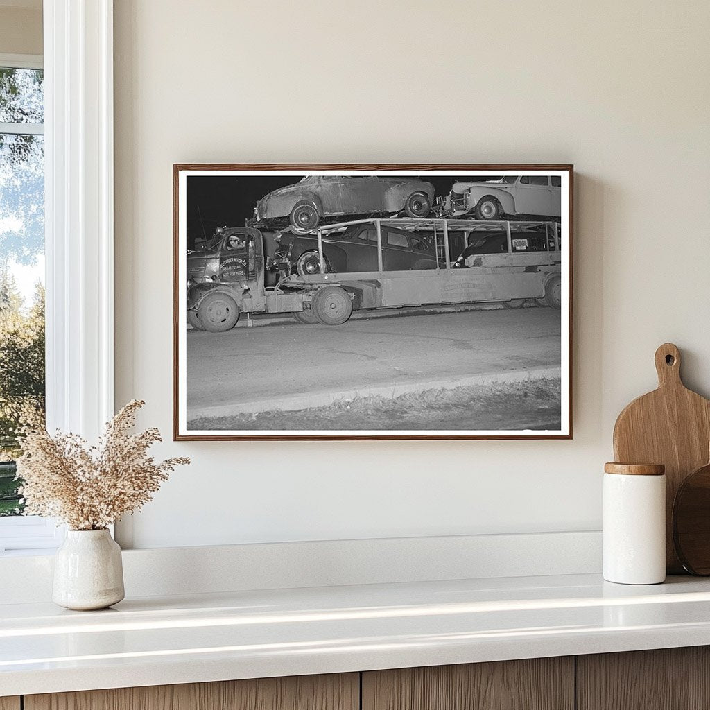 Auto Transport Vehicle in Eufaula Oklahoma February 1940 - Available at KNOWOL