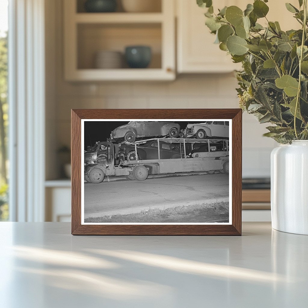 Auto Transport Vehicle in Eufaula Oklahoma February 1940 - Available at KNOWOL