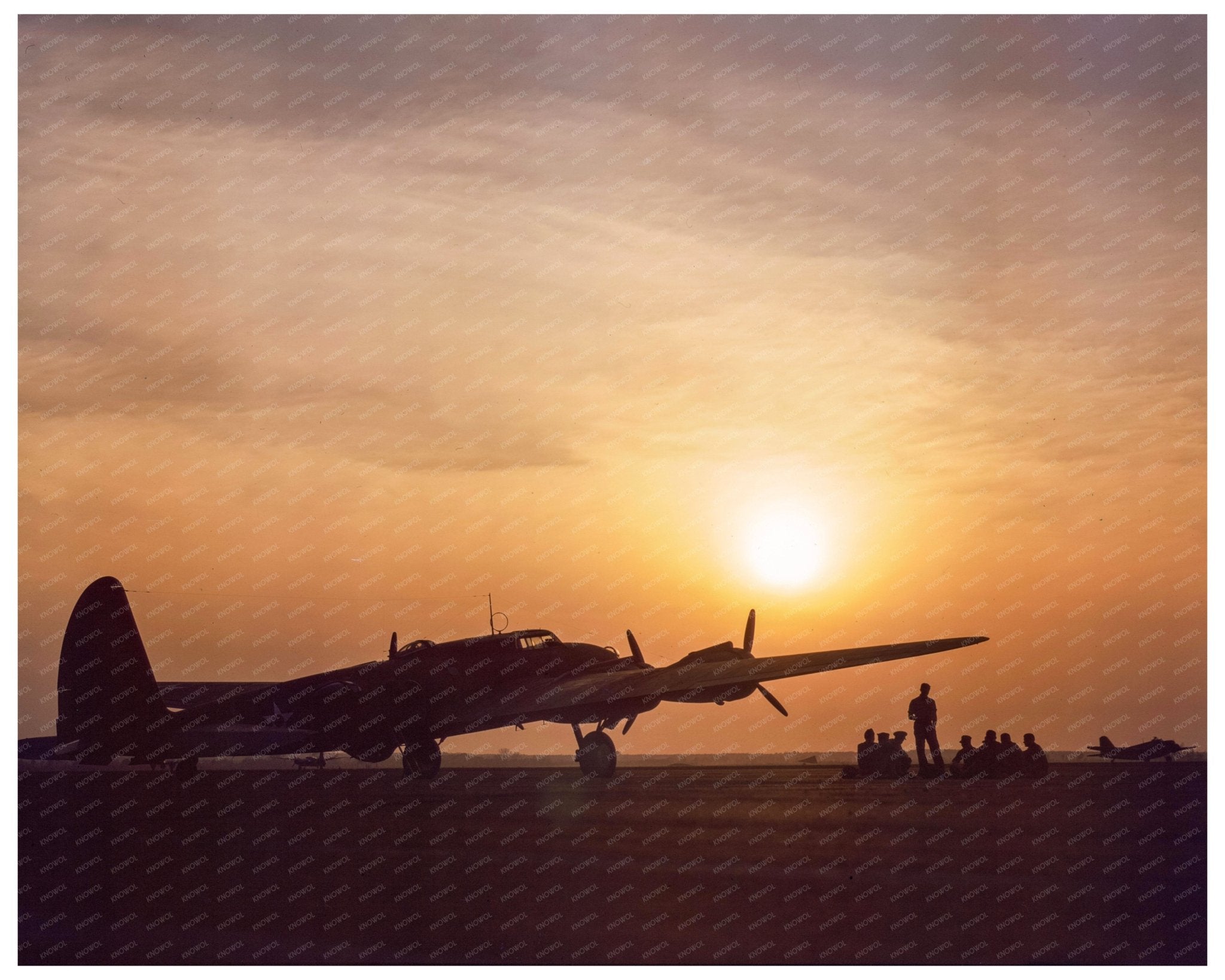 B - 17 Bomber Sunset at Langley Field July 1942 - Available at KNOWOL