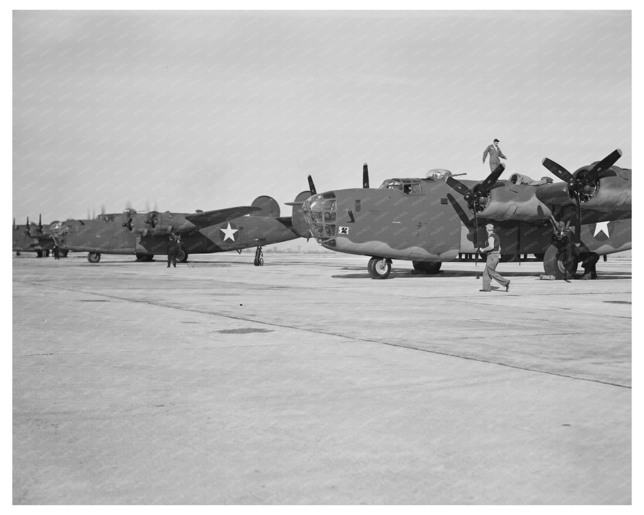 B - 24E Liberator Bombers Ready for Test Flights 1944 - Available at KNOWOL