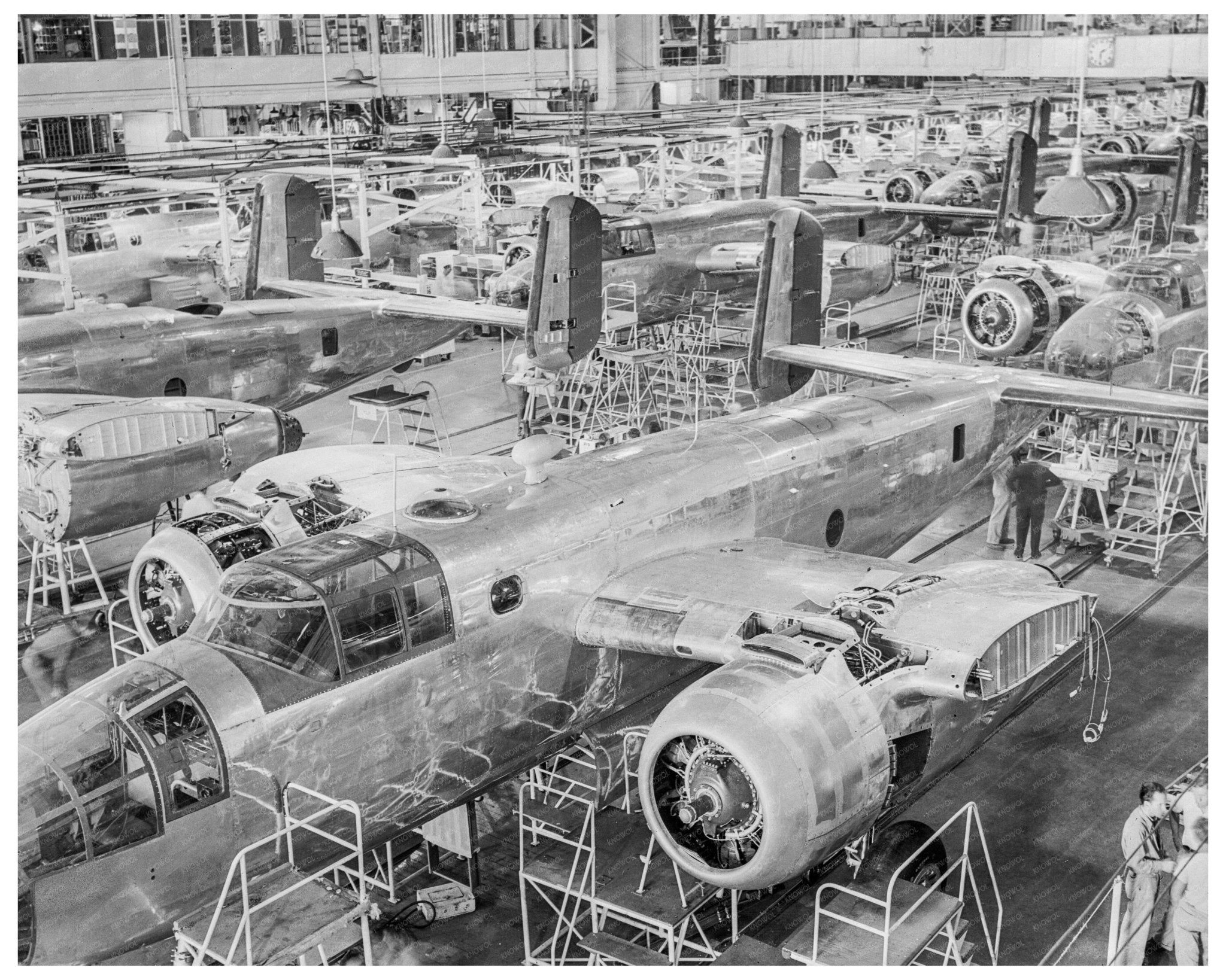 B - 25 Bomber Assembly Line Inglewood California 1942 - Available at KNOWOL