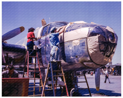 B - 25 Bomber Assembly Line Preparation October 1942 - Available at KNOWOL