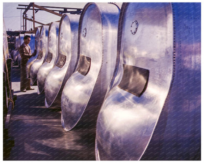 B - 25 Bomber Gasoline Tanks Await Assembly October 1942 - Available at KNOWOL