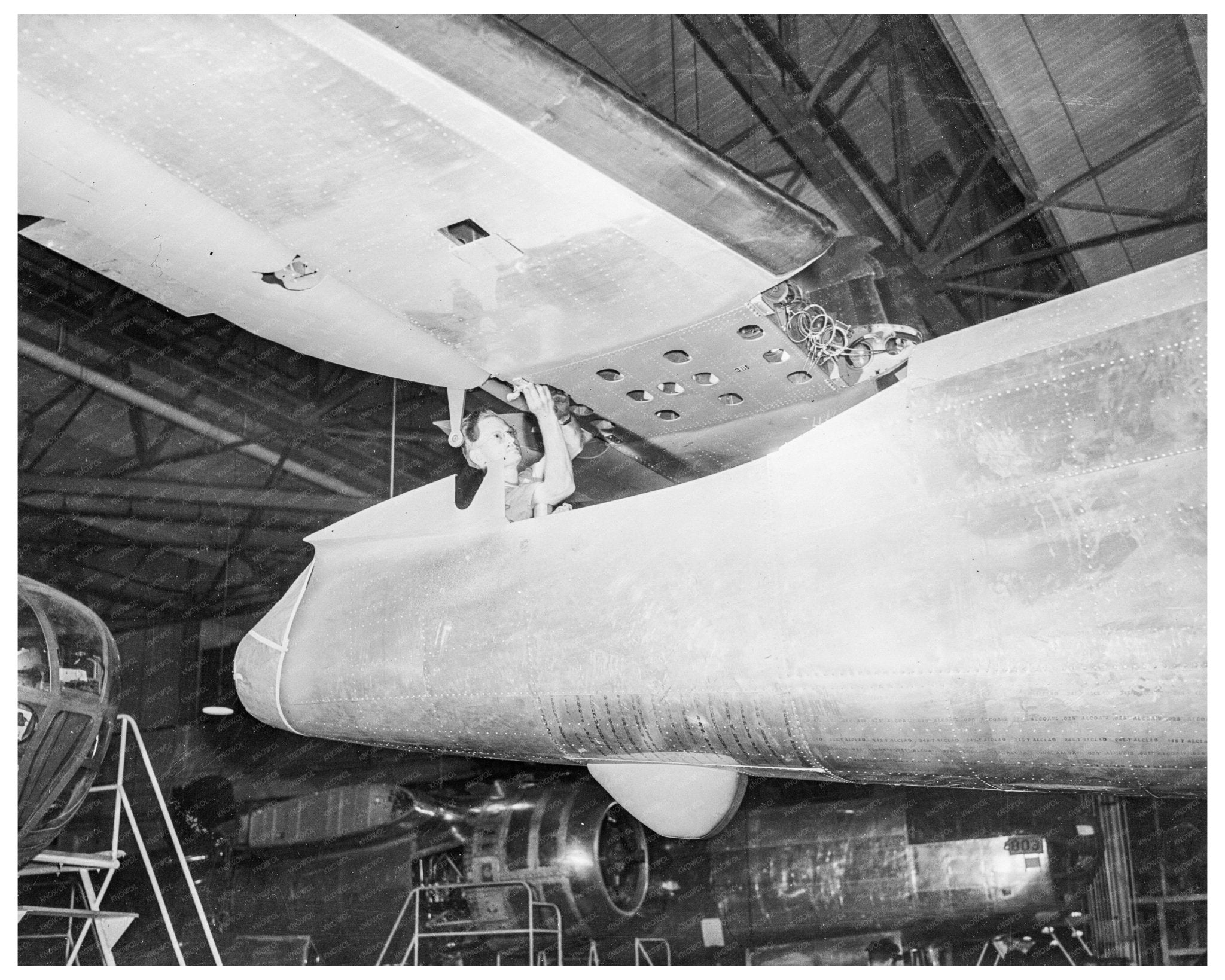 B - 25 Bomber Tail Assembly October 1942 Inglewood California - Available at KNOWOL