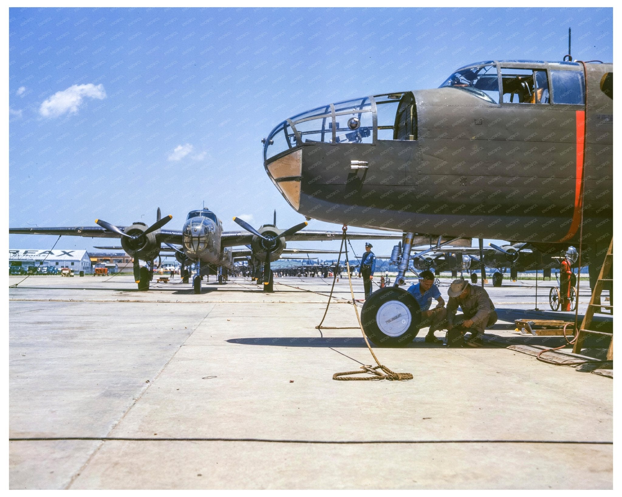 B - 25 Bombers Final Inspection at North American Aviation 1942 - Available at KNOWOL