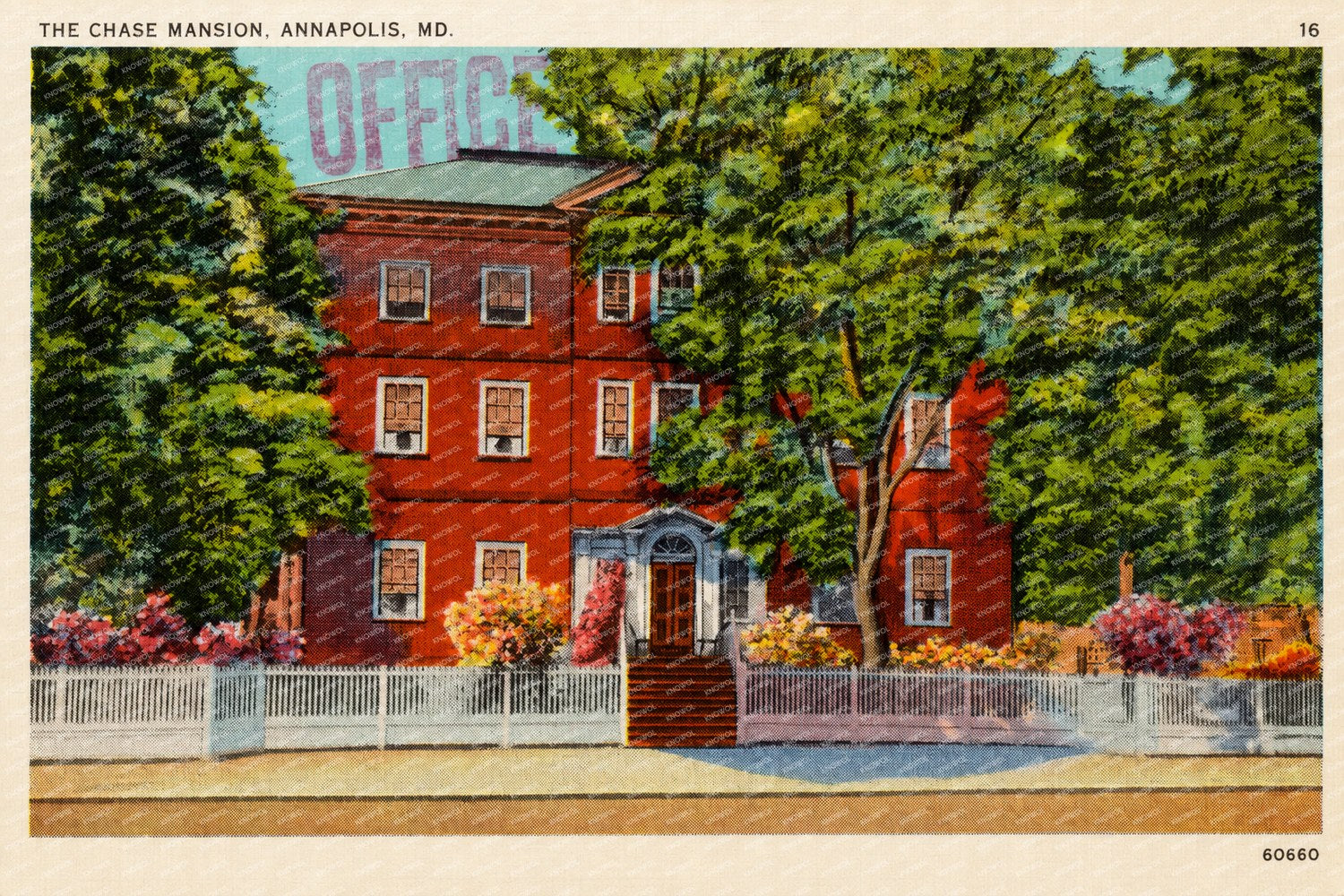 The Chase Mansion, Annapolis, MD — Vintage Maryland Postcard