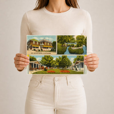 Del Haven Hotel & Cottages, on U. S. no. 1 -- 1 mile north of Bel Air, Maryland — Vintage Maryland Postcard