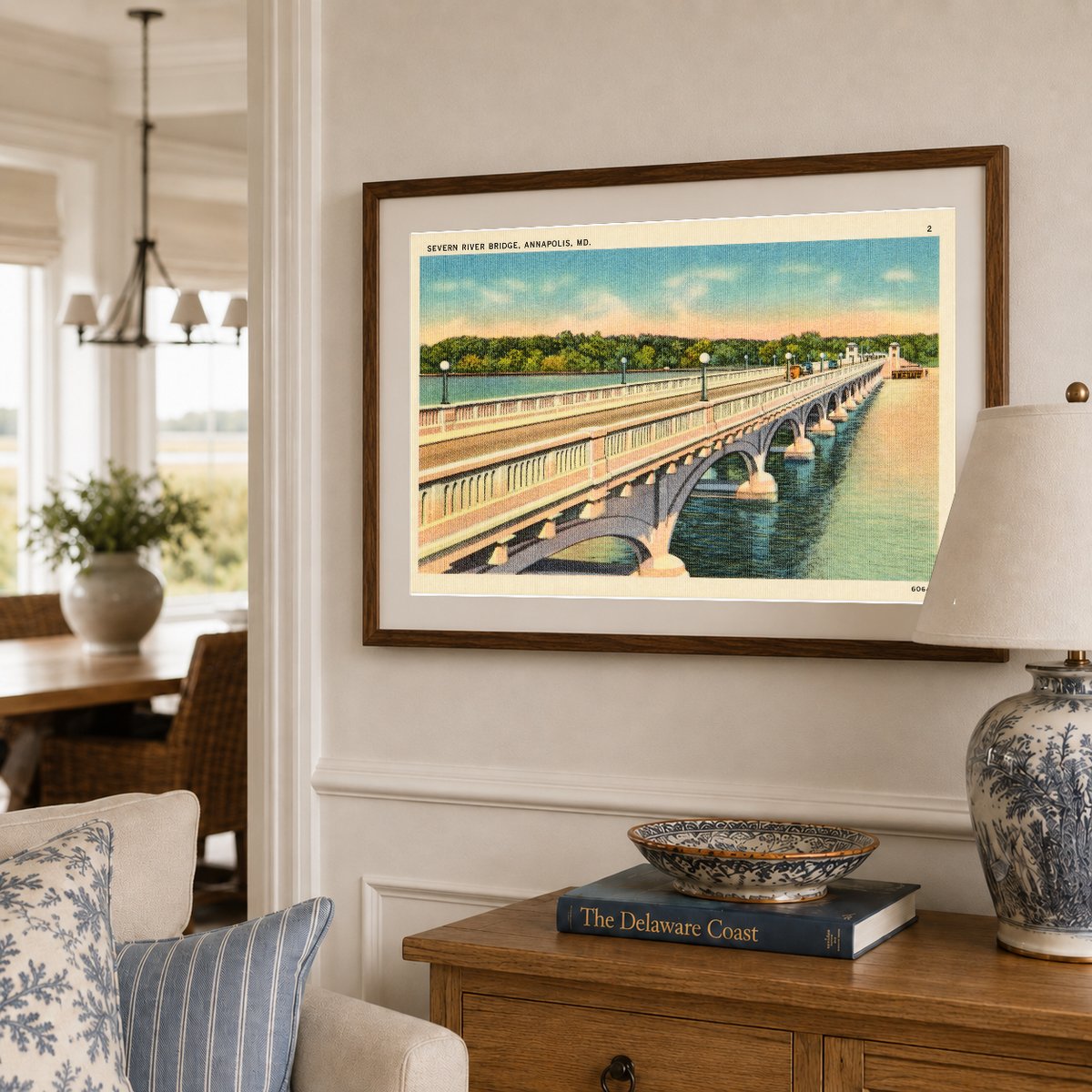 Severn River Bridge, Annapolis, MD. — Vintage Maryland Postcard