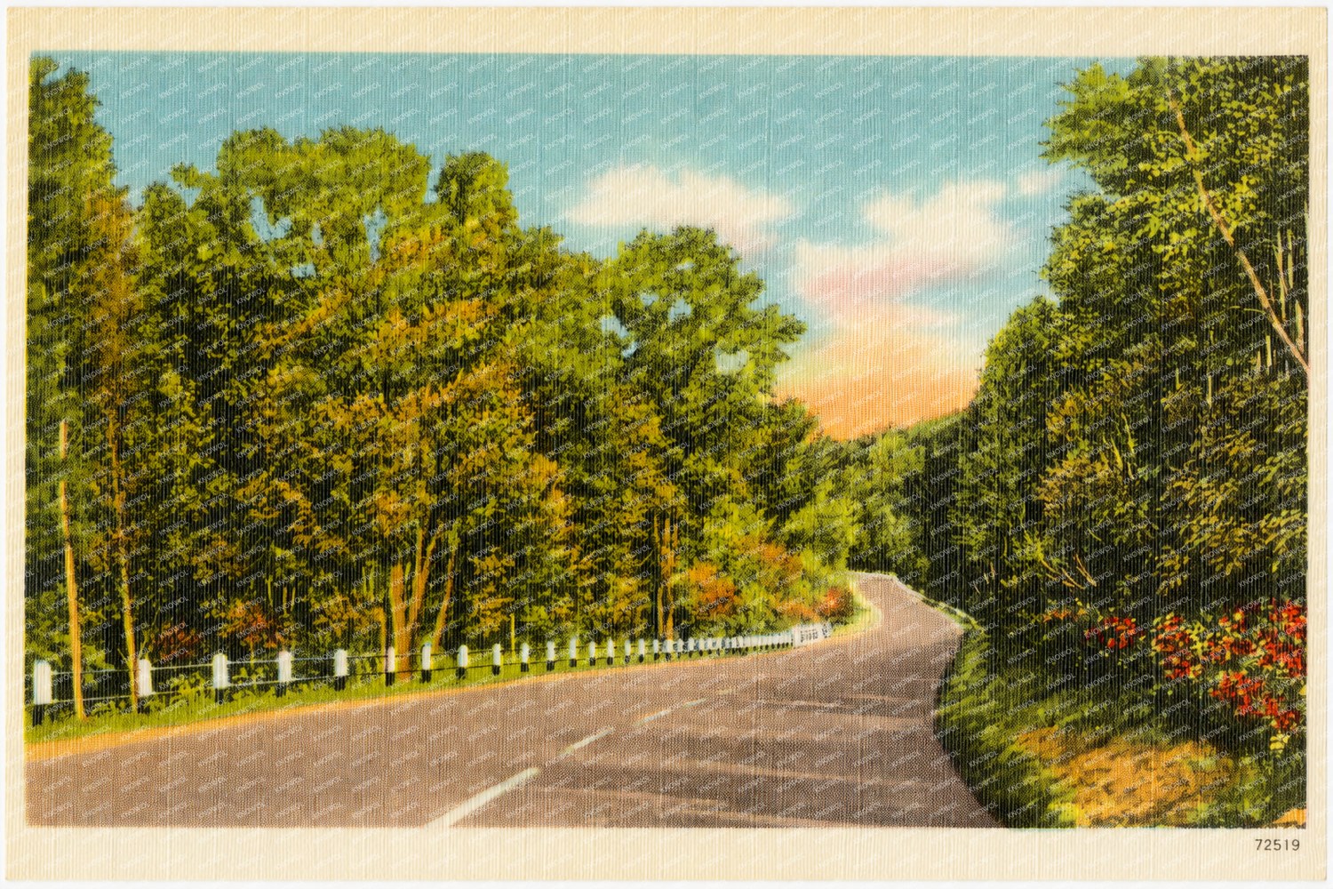 Winding road — Vintage Maryland Postcard