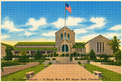 Claremore, OK: Will Rogers Memorial -- 10 blocks west of Will Rogers Hotel, Claremore, U.S.A.