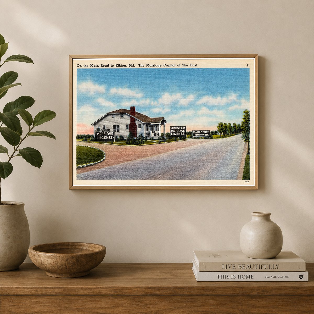 On the main road to Elkton, MD, the marriage capitol of the east — Vintage Maryland Postcard