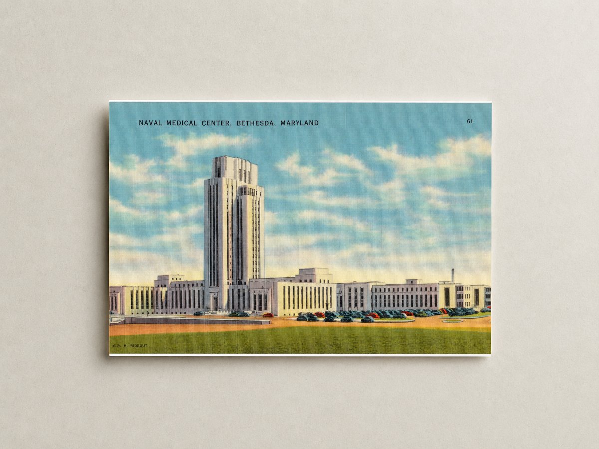Naval Medical Center, Bethesda, Maryland — Vintage Maryland Postcard
