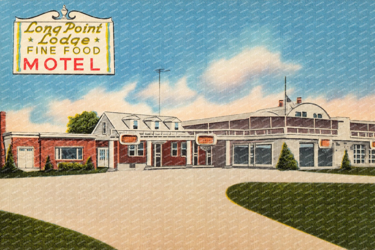 Long Point Lodge, U. S. Highway 50, 6 miles north of Bay Bridge — Vintage Maryland Postcard