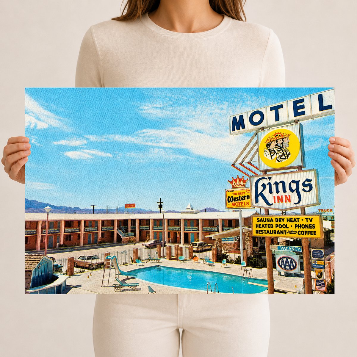 Kingman, AZ: King's Inn Motel, restaurant and lounge, on East Highway 66, Kingman, Arizona 86401