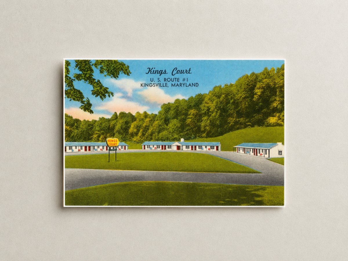 King's Court, U. S. Route #1, Kingsville, Maryland — Vintage Maryland Postcard