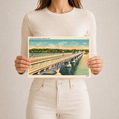 Severn River Bridge, Annapolis, MD. — Vintage Maryland Postcard