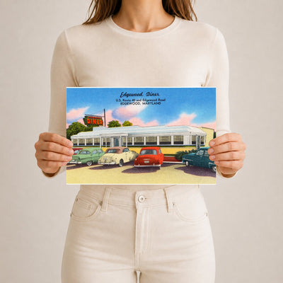 Edgewood Diner, U. S. Route 40 and Edgewood Road, Edgewood, Maryland — Vintage Maryland Postcard