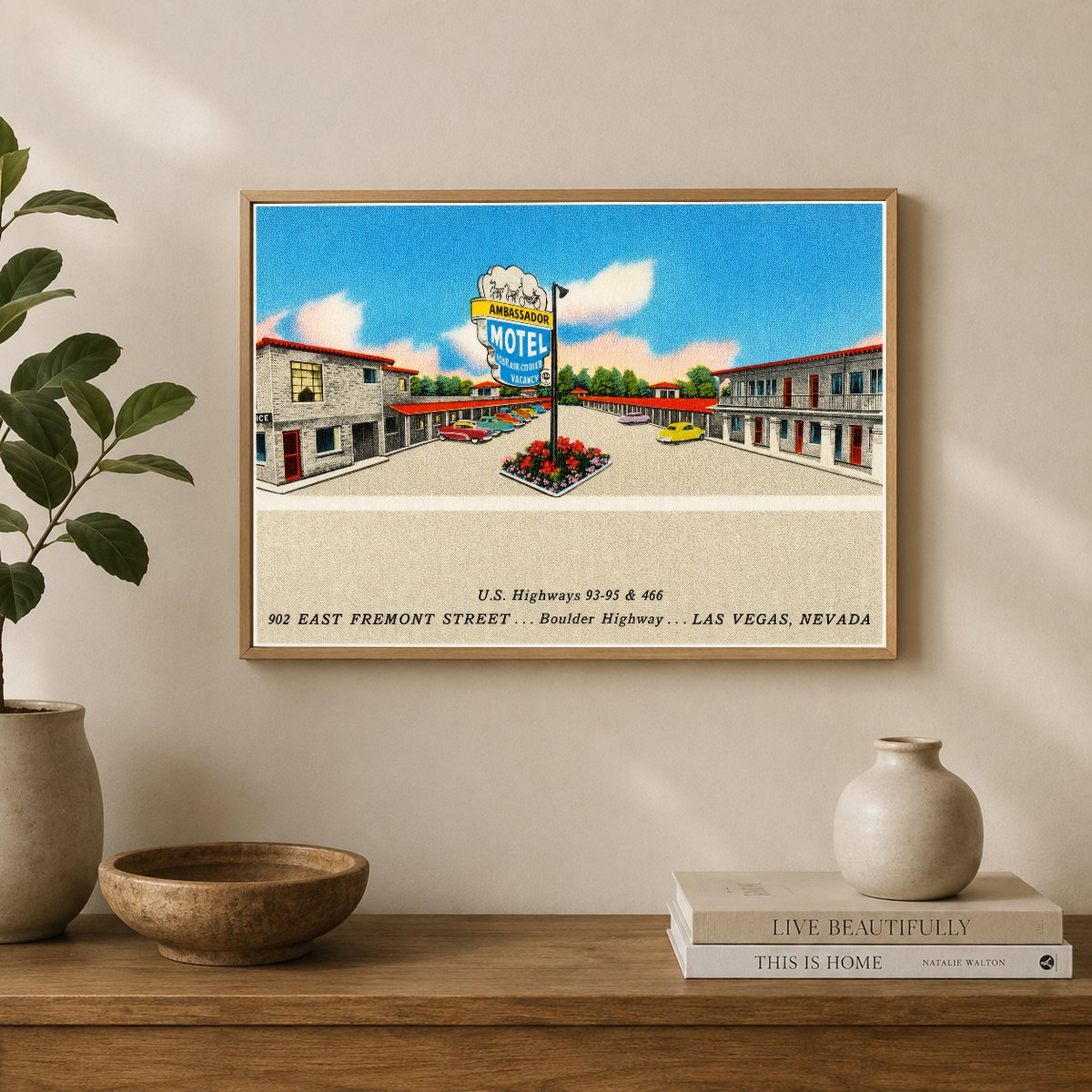 Las Vegas, NV: Ambassador Motel, U.S. Highways 93 - 95 & 466, 902 East Fremont Street... Boulder Highway... Las Vegas