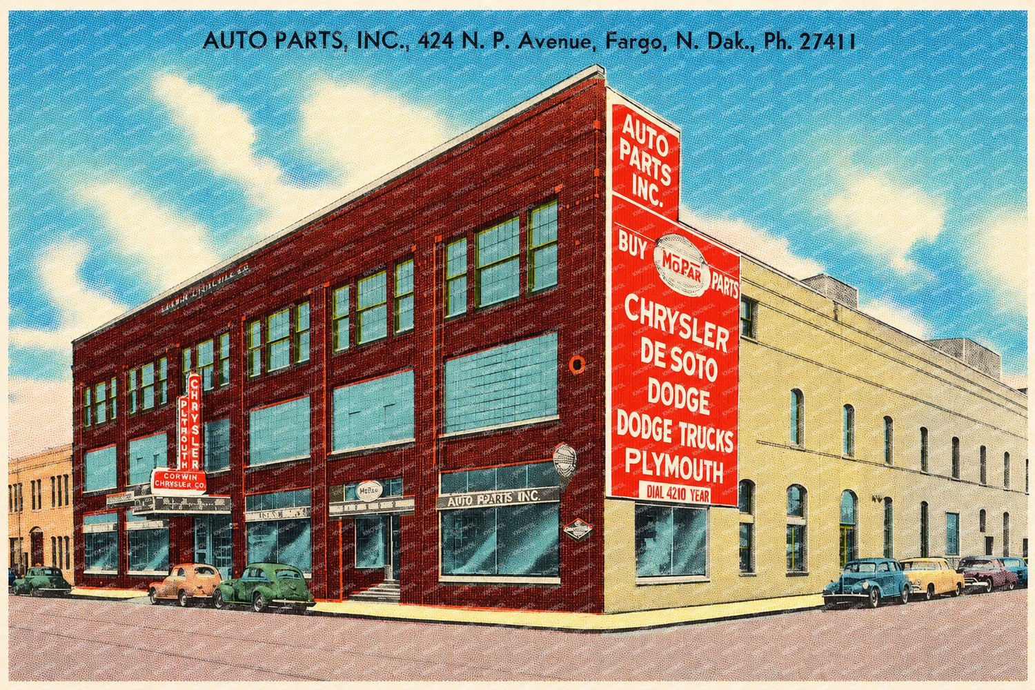 Fargo, ND: Auto Parts Inc., 424 N. P. Avenue, Fargo, N. Dak., Ph. 27411