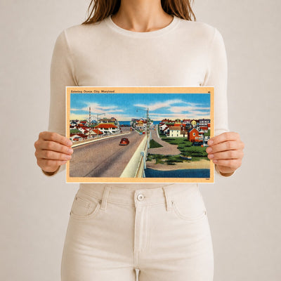 Entering Ocean City, Maryland — Vintage Maryland Postcard